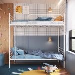 Beliche Solteiro em Ferro James - Branco/Preto