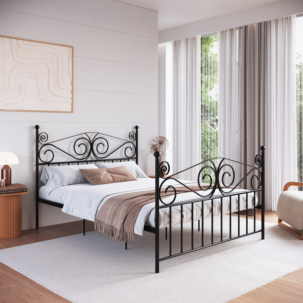 15323043665-13-cama-elisabeth-preto-a-baixa.jpg Cama Casal em Ferro Clássica Elizabeth - Imagem 1