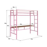 Beliche Suspenso com mesa Jolie - Rosa bebê - Imagem 4