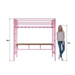 Beliche Suspenso com mesa Jolie - Rosa bebê - Imagem 7