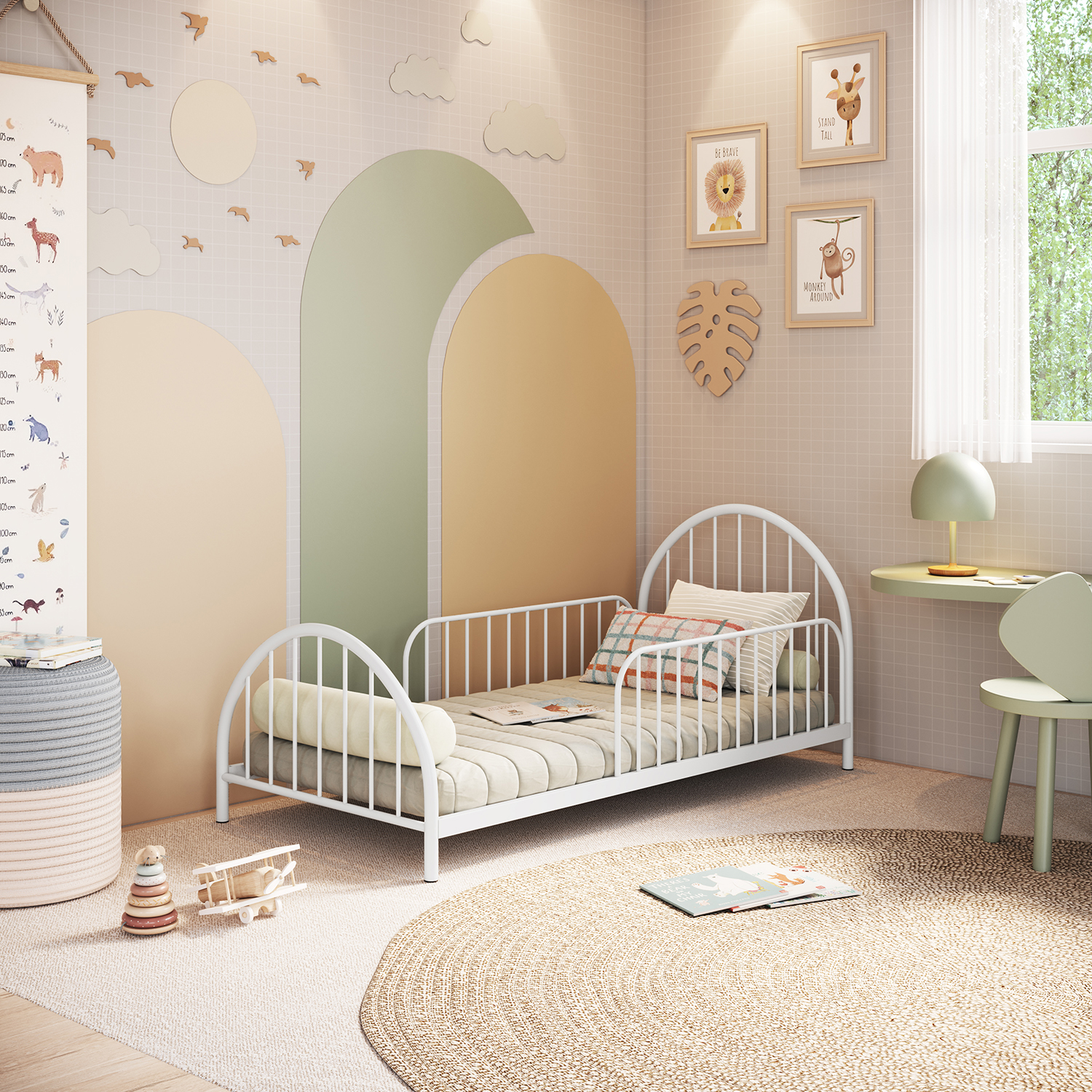 15368353333-27-mini-cama-hope-branco-copy-8.jpg Cama Montessoriana Infantil Em Ferro - Mini Hope - Imagem 1