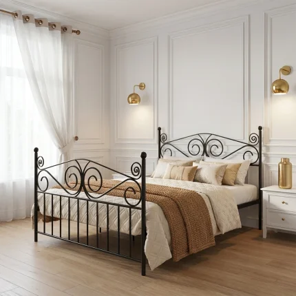 Cama de Ferro Casal Clássica Elizabeth - preto — vista frontal | Camas e Beliches