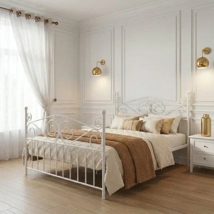 Cama de Ferro Casal Clássica Elizabeth - branco — vista frontal | Camas e Beliches