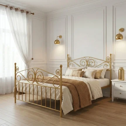 Cama de Ferro Casal Clássica Elizabeth - dourado — vista frontal | Camas e Beliches