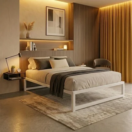 Cama Turca de Ferro Casal Éden - branco — vista frontal | Camas e Beliches