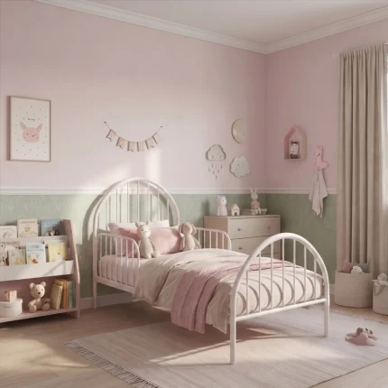 Cama Solteiro de Ferro Hope - branco — vista ampla | Camas e Beliches