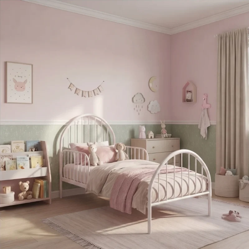 Cama Solteiro de Ferro Hope - branco — vista ampla | Camas e Beliches