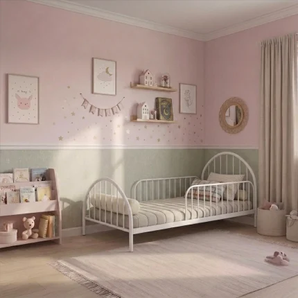 Mini Cama Infantil Montessoriana de Ferro Hope - branco — vista ampla | Camas e Beliches