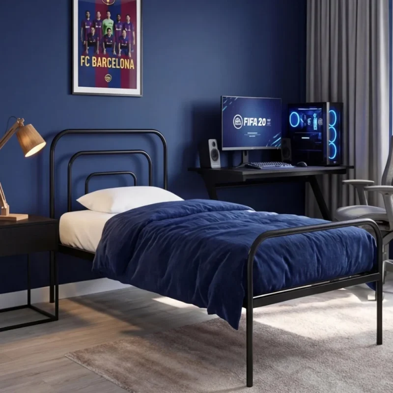 Cama Solteiro de Ferro Juliet - preto — vista ampla | Camas e Beliches