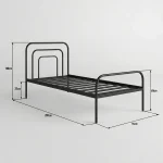 Cama Solteiro de Ferro Juliet - preto — vista medidas | Camas e Beliches