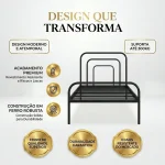 Cama Solteiro de Ferro Juliet - preto — vista detalhes | Camas e Beliches